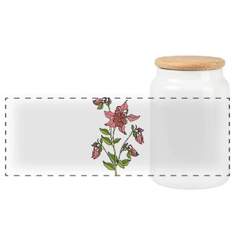 Fleur - Boîte à biscuits avec couvercle en bois - blanc - Devant