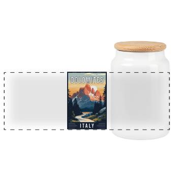 Explorez les majestueuses Dolomites en Italie - Boîte à biscuits avec couvercle en bois - blanc - Devant