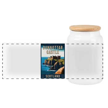 Découvrez le château mystique de Dunnottar en Écosse - Boîte à biscuits avec couvercle en bois - blanc - Devant
