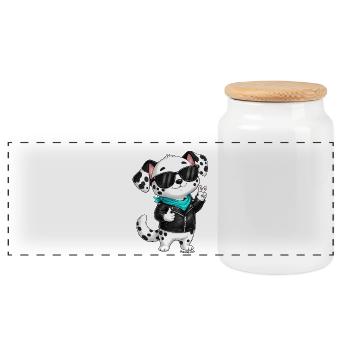 Petit Signe de la Paix Dalmatien - Boîte à biscuits avec couvercle en bois - blanc - Devant