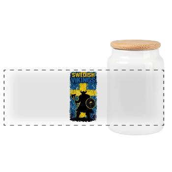 Vikings suédois – Guerrier viking Drapeau suédois Distr - Boîte à biscuits avec couvercle en bois - blanc - Devant