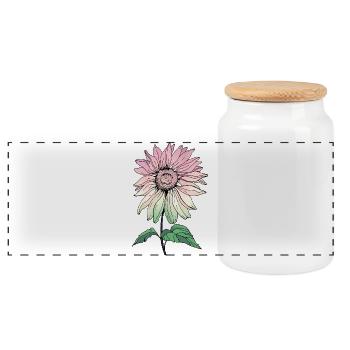 Blume - Panorama Keksdose mit Holzdeckel - Weiß - Vorne