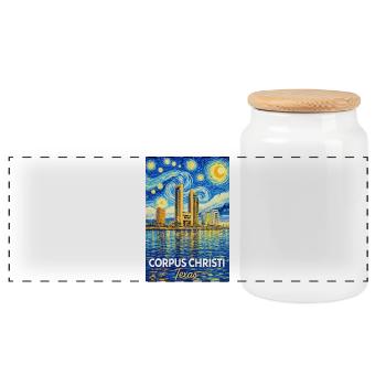 Corpus Christi, Texas - Boîte à biscuits avec couvercle en bois - blanc - Devant