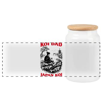 Cadeau de Koi Papa Japon Koi pour Papa - Boîte à biscuits avec couvercle en bois - blanc - Devant
