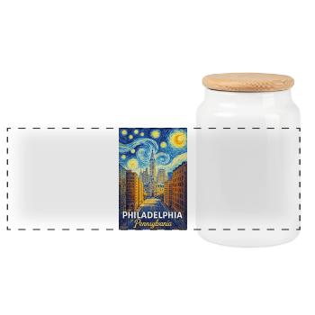 Philadelphie, Pennsylvanie - Boîte à biscuits avec couvercle en bois - blanc - Devant