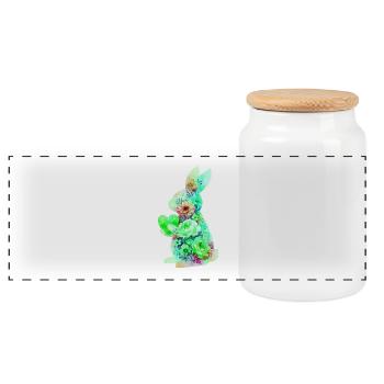 Cœur de lapin mignon - Boîte à biscuits avec couvercle en bois - blanc - Devant
