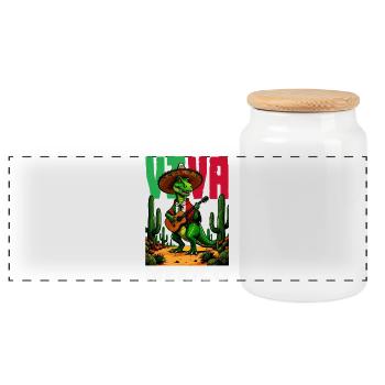 Mexiko Stolz & Heimat Mexikaner Mexico Flagge - Panorama Keksdose mit Holzdeckel - Weiß - Vorne