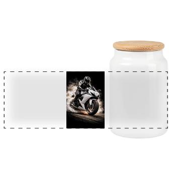 Smoke Engine  - Boîte à biscuits avec couvercle en bois - blanc - Devant