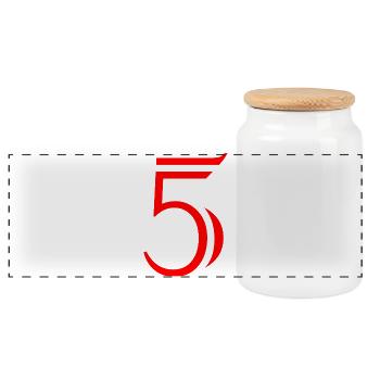 5. ANNIVERSAIRE. 5 ANS. 5e ANNIVERSAIRE. ENFANT - Boîte à biscuits avec couvercle en bois - blanc - Devant