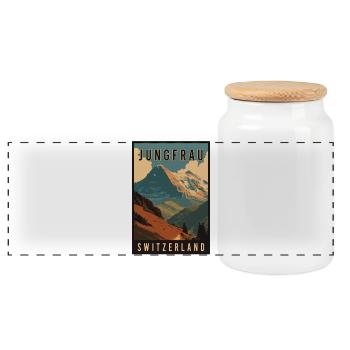 Découvrez le paysage suisse Jungfrau en Suisse - Boîte à biscuits avec couvercle en bois - blanc - Devant