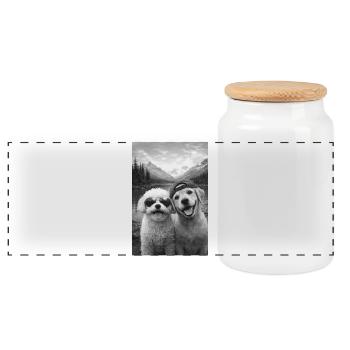 Mountain Lake Paw Friendship - Panoramic Cookie Jar with Wooden Lid - white - Front