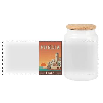 Découvrez le charme du sud des Pouilles en Italie - Boîte à biscuits avec couvercle en bois - blanc - Devant