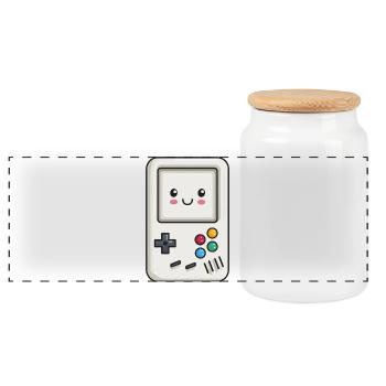 Console jeu mignonne - Boîte à biscuits avec couvercle en bois - blanc - Devant
