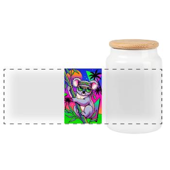 Koala - Panorama Keksdose mit Holzdeckel - Weiß - Vorne