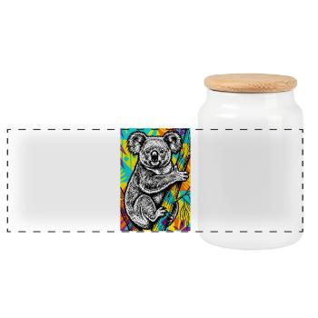 Koala - Panorama Keksdose mit Holzdeckel - Weiß - Vorne