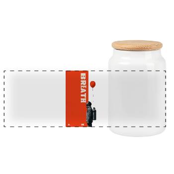 Nature de la respiration - Boîte à biscuits avec couvercle en bois - blanc - Devant