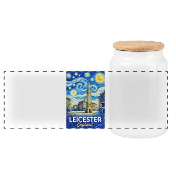 Leicester : l’Angleterre à la manière de Van Gogh - Boîte à biscuits avec couvercle en bois - blanc - Devant