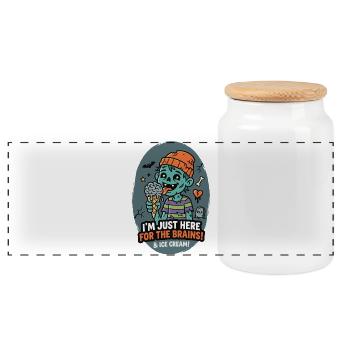 Le zombie aime l’humour cerveau et la glace - Boîte à biscuits avec couvercle en bois - blanc - Devant