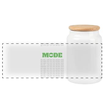 Code Mode On - Programming Software Engineer Coder - Panoramic Cookie Jar with Wooden Lid - white - Front