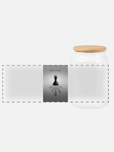 Master Yourself Minimal Mindset Design - Panorama Keksdose mit Holzdeckel - Weiß