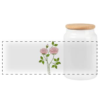 Blumen - Panorama Keksdose mit Holzdeckel - Weiß - Vorne