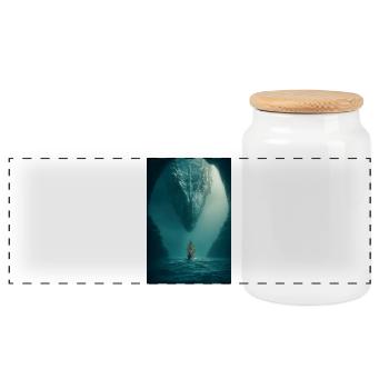 Le géant du Dragon au crépuscule - Boîte à biscuits avec couvercle en bois - blanc - Devant