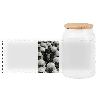 Portrait du troupeau de minuit - Boîte à biscuits avec couvercle en bois - blanc - Devant