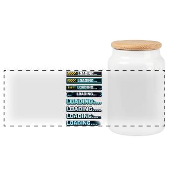 Neon Download Benachrichtigungsgrafiken - Panorama Keksdose mit Holzdeckel - Weiß - Vorne