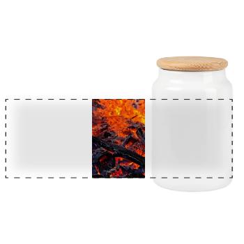 Heart of Embers Macro Poster - Panoramic Cookie Jar with Wooden Lid - white - Front