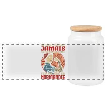 Femme née en Normandie humour fierté normande - Boîte à biscuits avec couvercle en bois - blanc - Devant