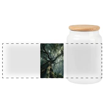 Ancienne Lumière de la Forêt - Boîte à biscuits avec couvercle en bois - blanc - Devant
