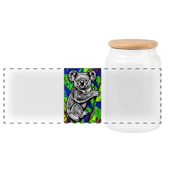 Koala - Boîte à biscuits avec couvercle en bois - blanc - Devant