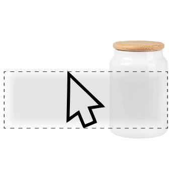 Arrow - Panoramic Cookie Jar with Wooden Lid - white - Front