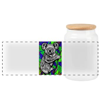 Koala - Panoramic Cookie Jar with Wooden Lid - white - Front