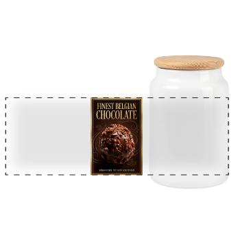 Finest Belgian Chocolate - Panoramic Cookie Jar with Wooden Lid - white - Front