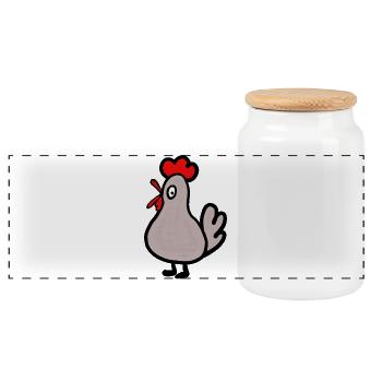 Poule, poule, enfants, animaux de la ferme, drôles - Boîte à biscuits avec couvercle en bois - blanc - Devant
