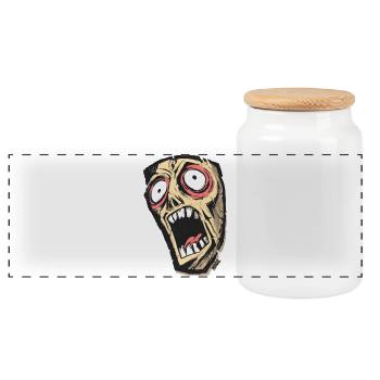 Crâne Hurlant Psychédélique - Boîte à biscuits avec couvercle en bois - blanc - Devant