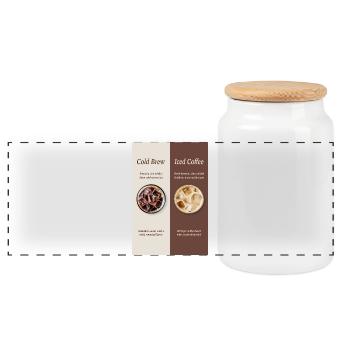 Cold Brew vs Iced Coffee Poster - Panorama Keksdose mit Holzdeckel - Weiß - Vorne