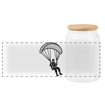 Parapente - Boîte à biscuits avec couvercle en bois - blanc - Devant