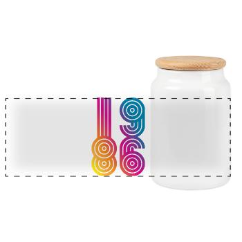 86 Huit Six 1986 - Boîte à biscuits avec couvercle en bois - blanc - Devant