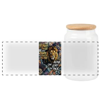Décoration murale de l’affiche de l’Aigle d’Or - Boîte à biscuits avec couvercle en bois - blanc - Devant