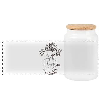 Poulet Salsa Épicée Gonzales - Boîte à biscuits avec couvercle en bois - blanc - Devant