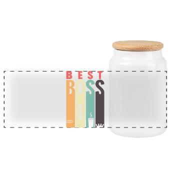 The Best Best Ever Manager CEO Men Women - Panoramic Cookie Jar with Wooden Lid - white - Front
