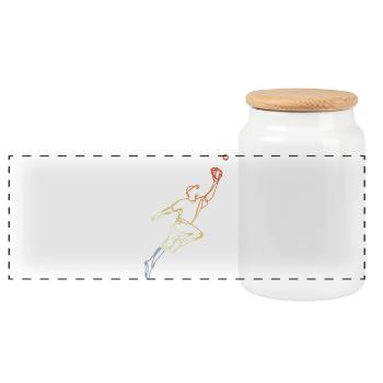 Sketch d’un joueur de baseball vintage - Boîte à biscuits avec couvercle en bois - blanc - Devant