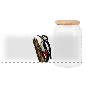 Pic polygonal - Boîte à biscuits avec couvercle en bois - blanc - Devant