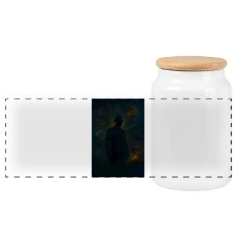 Gardien du Brouillard dans la Forêt Fantôme - Boîte à biscuits avec couvercle en bois - blanc - Devant