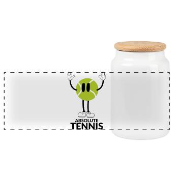Absolute Tennis - Boîte à biscuits avec couvercle en bois - blanc - Devant