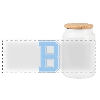 Monogramm Hellblau Varsity College Erster B - Panorama Keksdose mit Holzdeckel - Weiß - Vorne