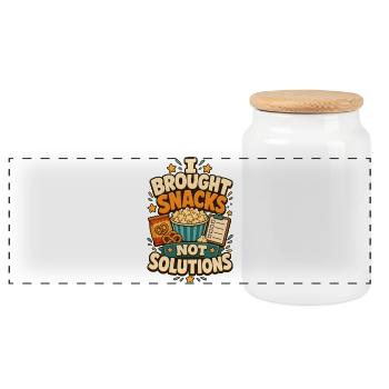 I Brought Snacks Not Solutions - Panorama Keksdose mit Holzdeckel - Weiß - Vorne