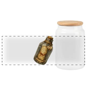 Vintage-Botschaft in einer Flasche - Panorama Keksdose mit Holzdeckel - Weiß - Vorne